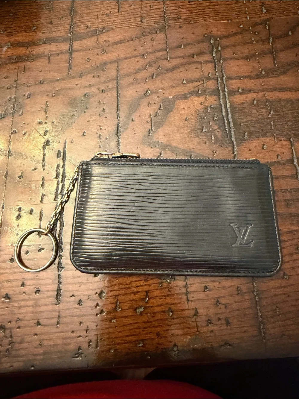 Louis Vuitton Black Epi Leather Zip Card Pouch